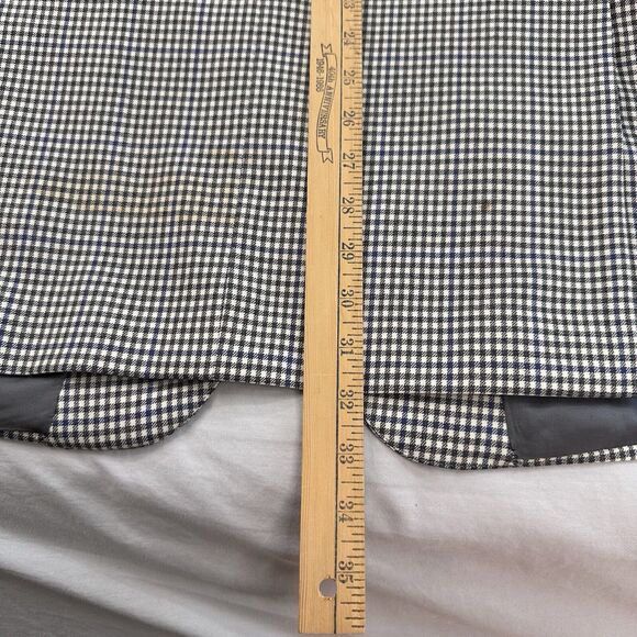 Samuelsohn Sport Coat 44R Houndstooth Blazer Black White Blue Flaws* - Picture 7 of 9